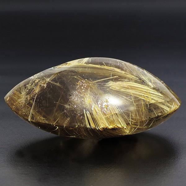 金針ルチルクォーツ 磨き原石 虹入り 高品質 46g 天然石