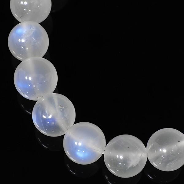 ロイヤルブルームーンストーン ブレスレット 2Aグレード 高品質 10.3mm 18.5cm 誕生石 6月 ムーンストーン ブルー 天然石 プレゼント 爆買の画像