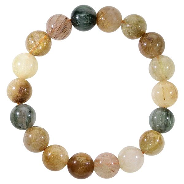 ミックスルチルクォーツ ブレスレット 11mm 18cm 天然石