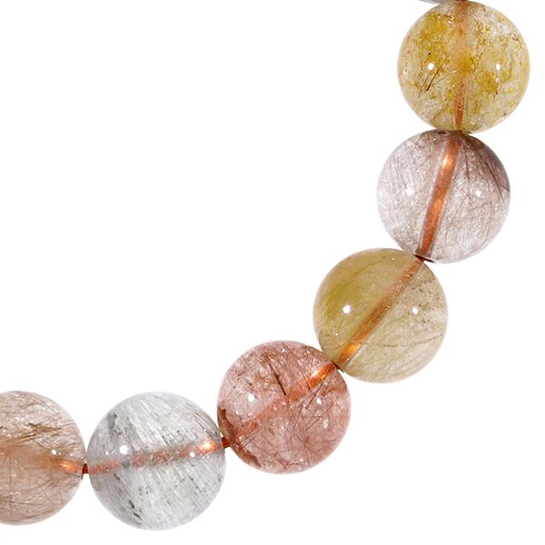 ミックスルチルクォーツ ブレスレット 11.5mm 18.5cm 天然石