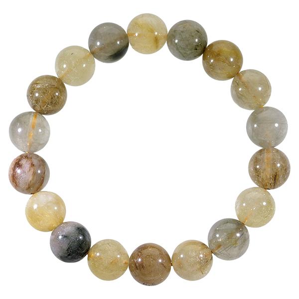 ミックスルチルクォーツ ブレスレット 11.5mm 18.5cm 天然石