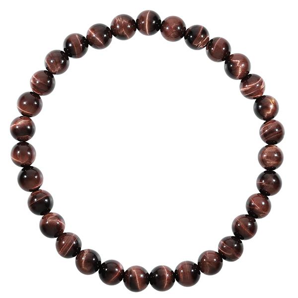 レッドタイガーアイ ブレスレット 3A級 細身 6mm 16.5-17.5cm 赤虎目