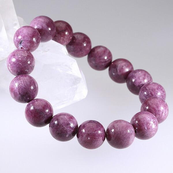 ルビー ブレスレット 12.8mm 18.5cm メンズL レディースLL サイズ