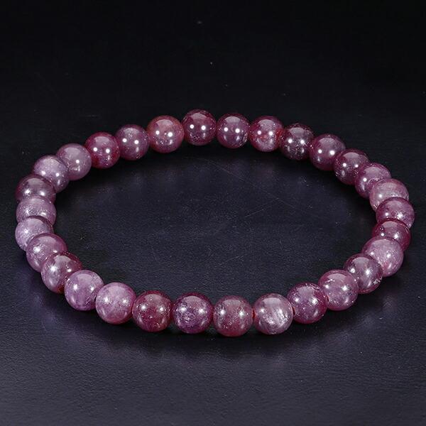 天然石ブレスレット　ルビー ルビー ブレスレット 6mm 16.5~17.5cm S~L サイズ 誕生石 7月 天然石