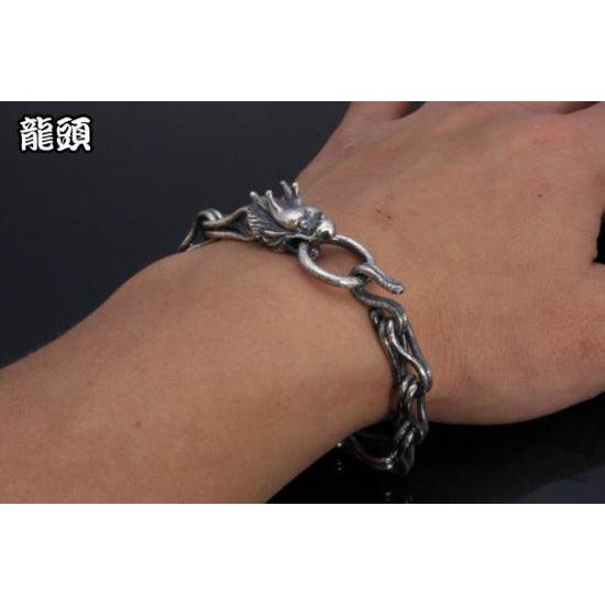 龍頭 龍 ブレスレット メンズ シルバー シルバーブレスレット メンズブレスレット シルバー950 男性 彼氏 伝統技法 ギフト 人気 おしゃれ ブランド 爆買の画像