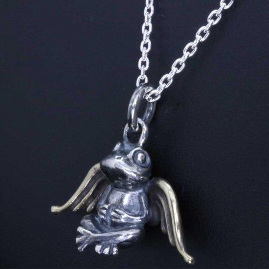 龍頭 天使 蛙 ネックレス チェーン付き ペンダント メンズ シルバー シルバーネックレス メンズネックレス カエル 天使 エンジェル シルバー950 男性 |  | 02