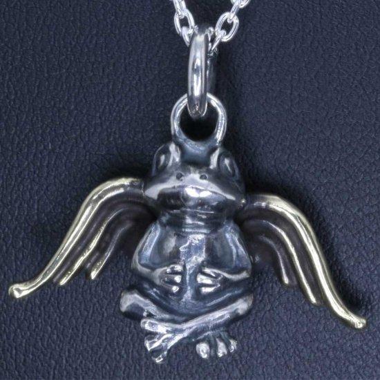 龍頭 天使 蛙 ネックレス チェーン付き ペンダント メンズ シルバー シルバーネックレス メンズネックレス カエル 天使 エンジェル シルバー950 男性 |  | 05