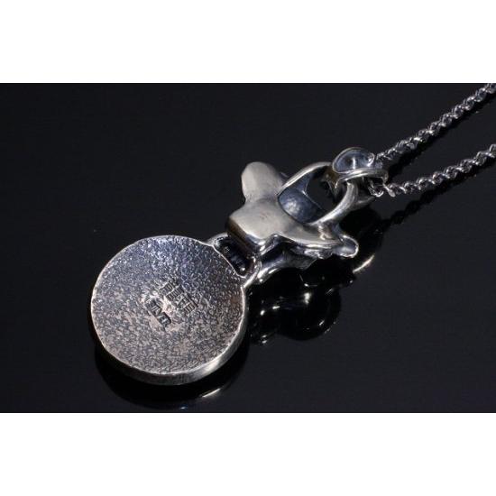 龍頭 虎×霰 ラウンド ネックレス チェーン付き ペンダント メンズ シルバー シルバーネックレス メンズネックレス 寅 トラ タイガー 天然石 爆買の画像