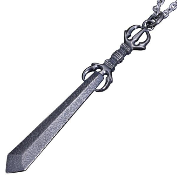 龍頭 三鈷剣 ネックレス チェーン付き ペンダント メンズ シルバー シルバーネックレス メンズネックレス 剣 刀 武器 シルバー950 男性 彼氏 伝統技法 爆買