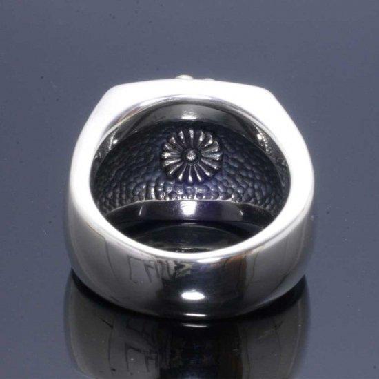 龍頭 ガーネット 菊 印台 リング 15〜28号 指輪 花 天然石 メンズ 
