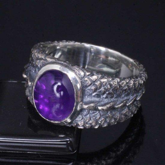 龍頭 龍鱗 リング アメシスト 15〜21号 指輪 竜 ドラゴン メンズ シルバー シルバーリング メンズリング シルバー950 男性 彼氏 伝統技法 ギフト 人気 |  | 03
