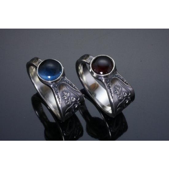 龍頭 龍 リング 21〜24号 指輪 竜 ドラゴン 天然石 ガーネット ブルー