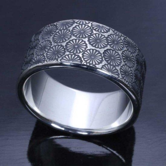 龍頭 乱菊 平打ち リング 参 幅10mm 14〜27号 指輪 花 メンズ シルバー シルバーリング メンズリング シルバー950 男性 彼氏 伝統技法 ギフト 人気 爆買_1
