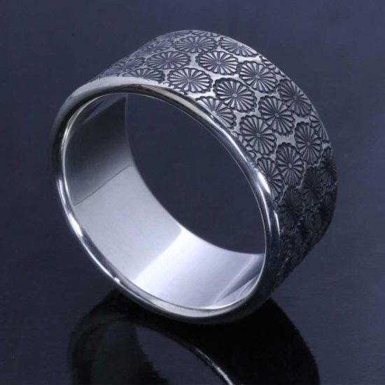 龍頭 乱菊 平打ち リング 参 幅10mm 14〜27号 指輪 花 メンズ シルバー シルバーリング メンズリング シルバー950 男性 彼氏 伝統技法 ギフト 人気 爆買_2