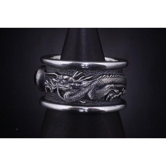 龍頭 ガーネット 龍 リング 大 23〜27号 指輪 天然石 竜 ドラゴン メンズ シルバー シルバーリング メンズリング シルバー950 男性 彼氏 伝統技法 |  | 03
