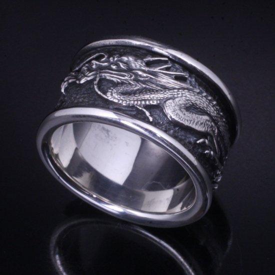 龍頭 龍 リング 18〜27号 指輪 竜 ドラゴン メンズ シルバー シルバー