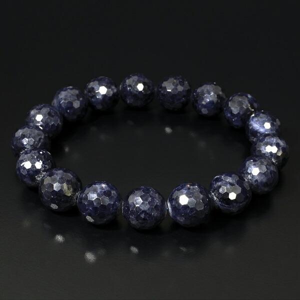 サファイア ブレスレット 12mm 17.5cm〜19.5cm カットサファイア M〜LL