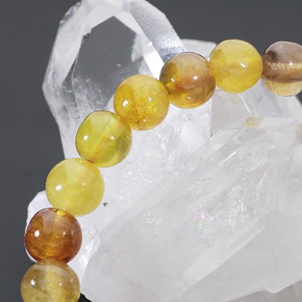 ☆大粒！クリアマルチイエローサファイアカット 9.5ミリ珠ブレスレット