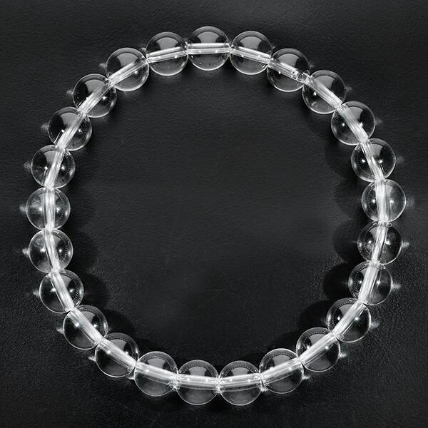 高品質 水晶 ブレスレット 8mm 19〜20.5cm メンズ L〜LL サイズ 天然