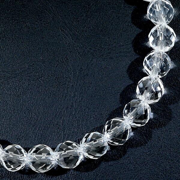 水晶 ブレスレット カット 6mm 16.5〜17.5cm S〜L サイズ 天然水晶
