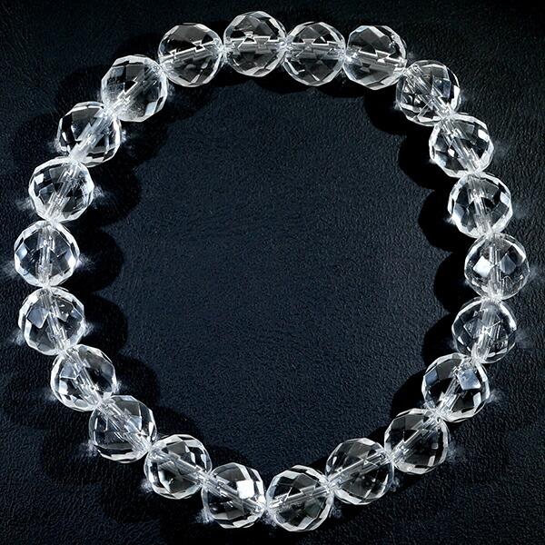 水晶 ブレスレット カット 8mm 16〜17.5cm S〜L サイズ 天然水晶