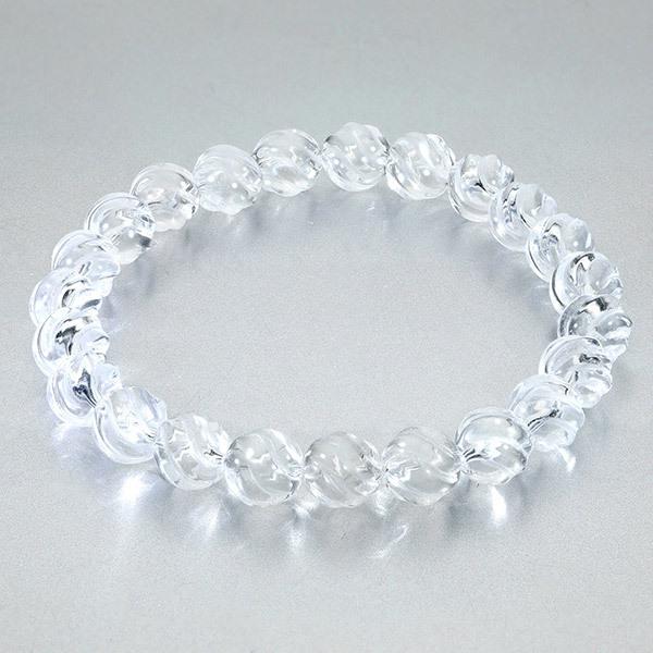 水晶 ブレスレット スクリュー カット 8mm 17〜19cm S〜LL サイズ 天然
