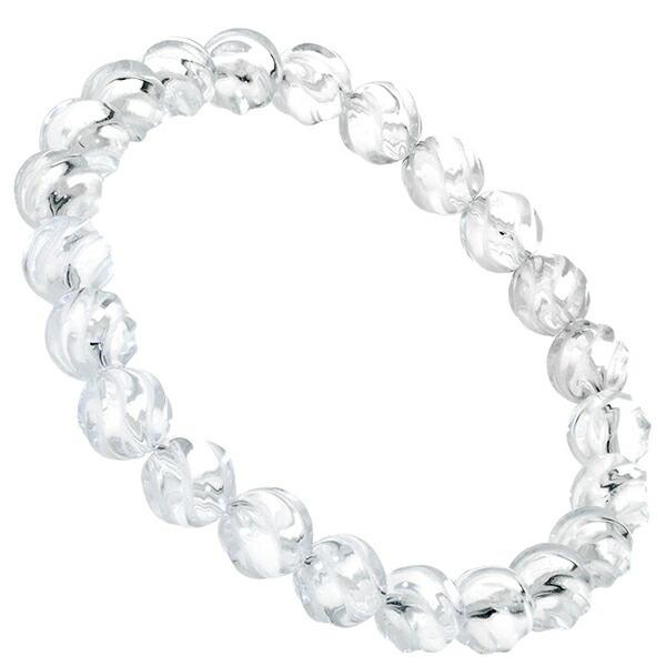 水晶 ブレスレット スクリュー カット 8mm 17〜19cm S〜LL サイズ 天然