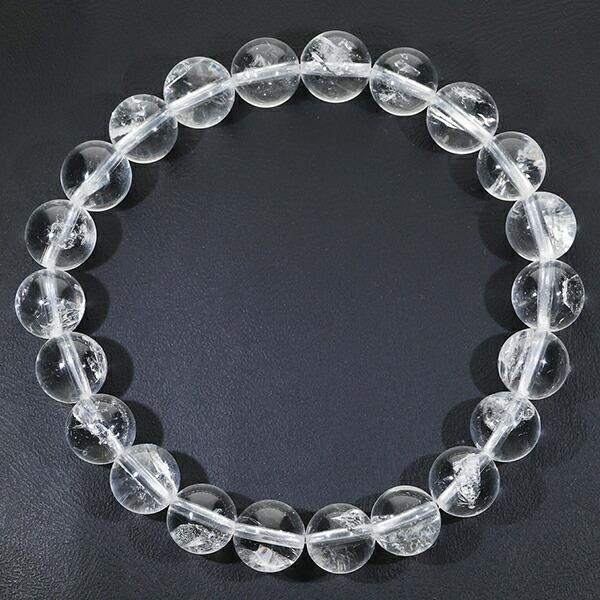 貫入水晶 ブレスレット 8.5mm 17.5cm メンズM レディースL サイズ 貫入