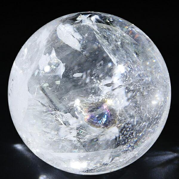 虹入り 水晶 丸玉 約46mm 穴なし 天然石 パワーストーン スフィア 水晶