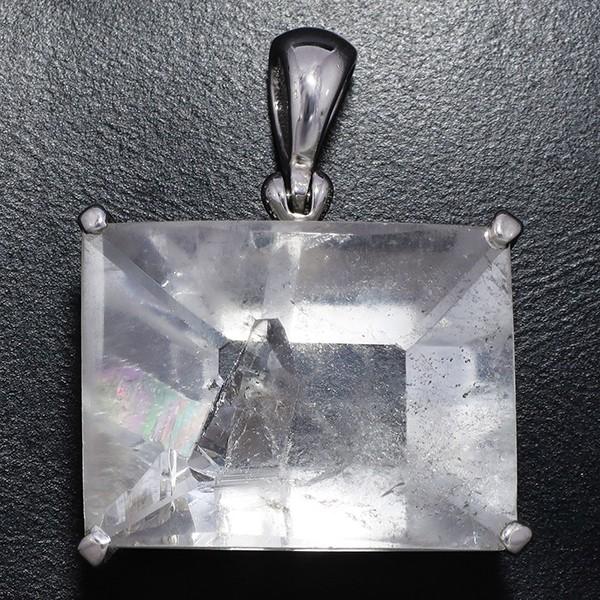 貫入水晶 ペンダントトップ シルバー カット 誕生石 4月 天然石 パワーストーン ペンダント クォーツインクォーツ 貫入 水晶 プレゼント 爆買_1