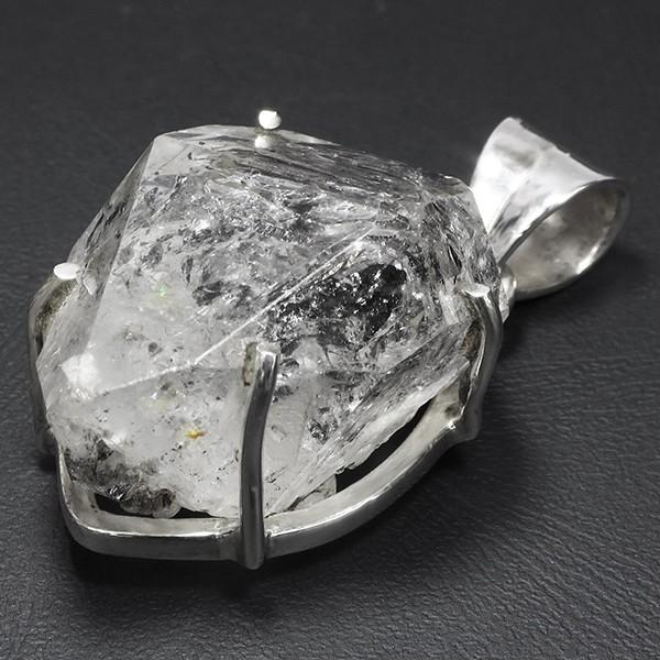 ハーキマーダイヤモンド 天然水晶 シルバー ペンダントトップ 大粒