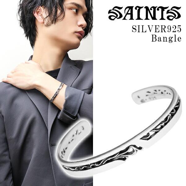 セインツ バングル メンズ アラベスク フロウ シルバー ブレスレット ブランド SAINTS 唐草 シンプル おしゃれ 男性 爆買