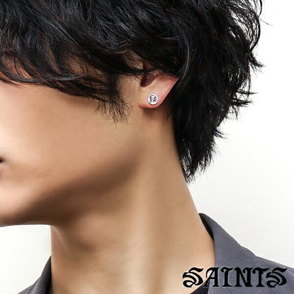 SAINTS（セインツ） ピアス メンズ 聖母マリア コイン ルビー ブランド