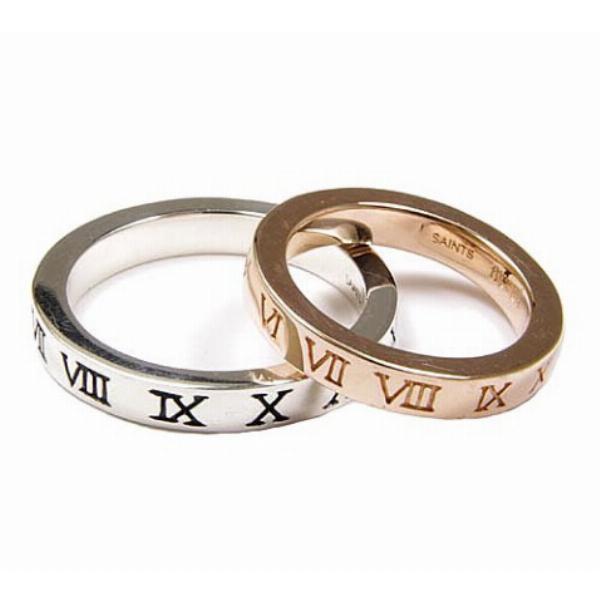 SAINTS セインツ ペアリング時空 ローマ数字 シルバー ブランド お揃い カップル ペアルック 指輪 | SAINTS