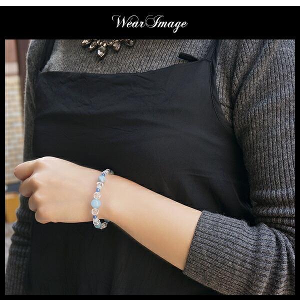 3月 誕生石 ブレスレット アクアマリン ギフトBOX付 17cm レディース M