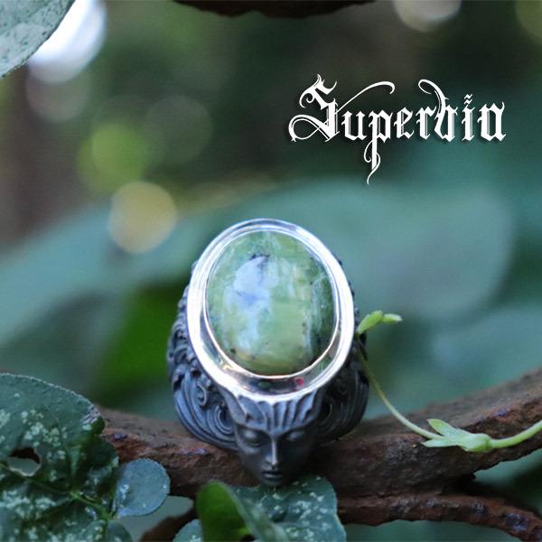 Superbia “エンジェルダスト”リング グリーンオパール 13号〜27号 Rococo シルバーリング シルバー925 メンズ スペルヴィア ブランド 爆買