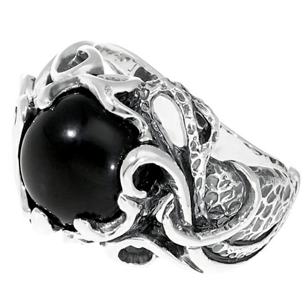 オニキス/ラリマー/シルバー925 2粒リング 14〜15号