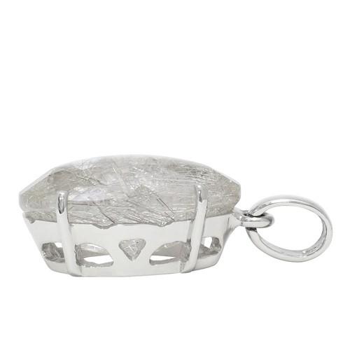 シルバールチルクォーツ シルバーペンダントトップ カット 天然石