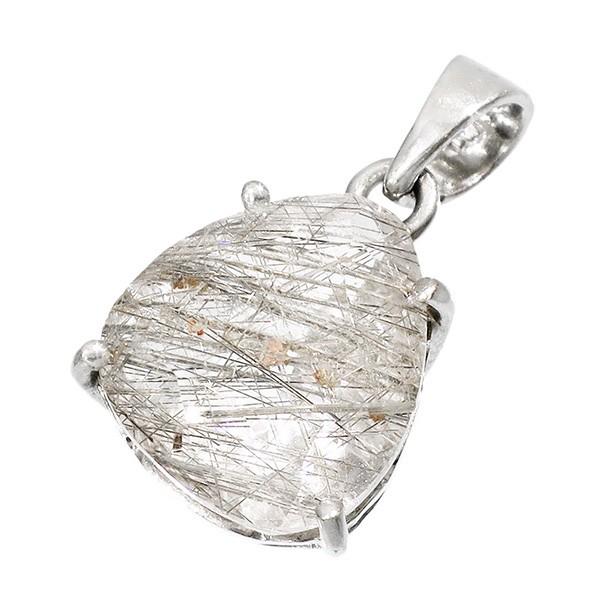 シルバールチルクォーツ ペンダントトップ シルバー カット 天然石