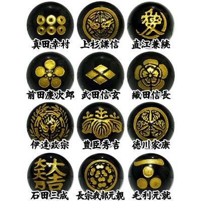 オニキス 携帯ストラップ 戦国武将 幕末 家紋 金 手彫り 天然石