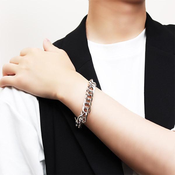極太 軽量 ダブル 喜平 チェーン シルバーブレスレット 18 20cm