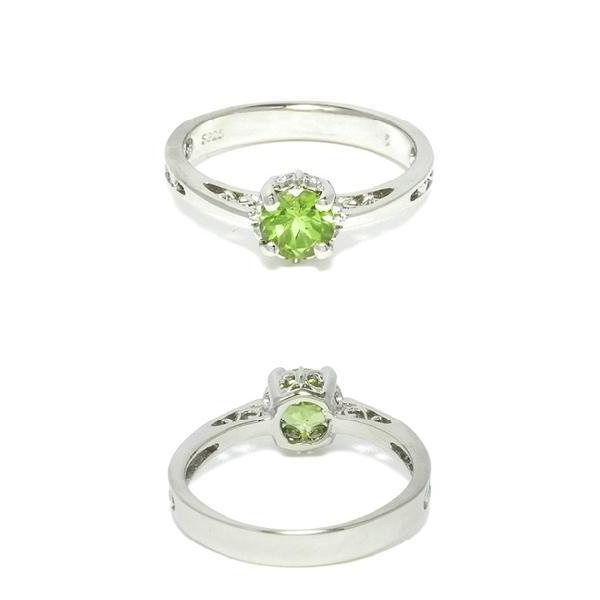 ペリドット リング レディース シルバー プラチナコート 10〜14号 指輪 誕生石 8月 天然石 パワーストーン プレゼント | ブランド登録なし | 01