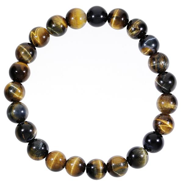 タイガーアイ ブレスレット 3A級 イエローブルー 8mm 17.5-18.5cm 黄
