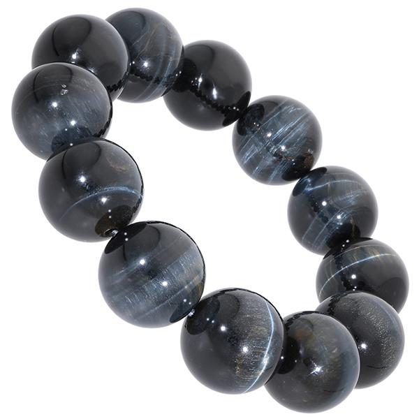ブルータイガーアイ ブレスレット 大玉 20mm 20cm ホークスアイ