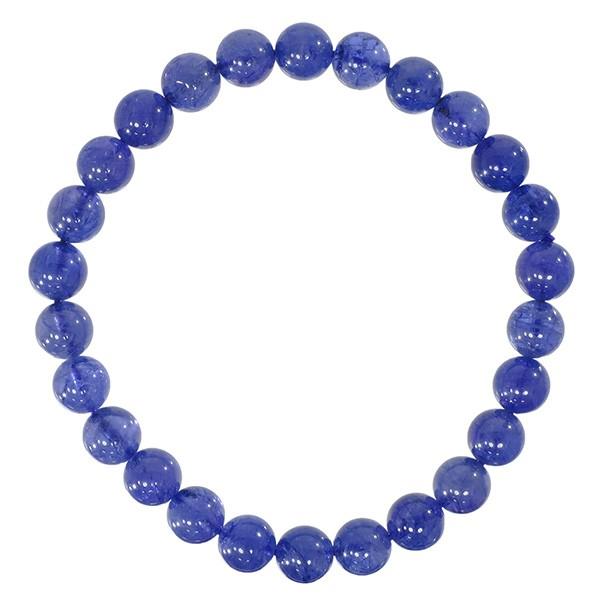 【高品質】タンザナイト7.2ミリ② タンザナイト ブレスレット 高品質 7.2mm 18cm メンズM レディースL