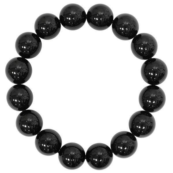 ブラックトルマリン ブレスレット 12mm 17.5〜19.5cm M〜LL
