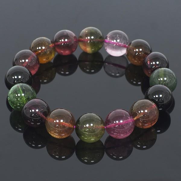トルマリン ブレスレット 最高品質 13mm 18cm メンズM