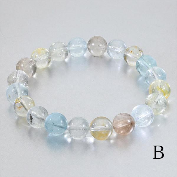 トパーズ 天然 非加熱 ブレスレット 9.7mm 17.5cm メンズM レディースL