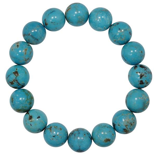 ターコイズ ブレスレット 天然 トルコ石 12mm 17.5cm 天然石