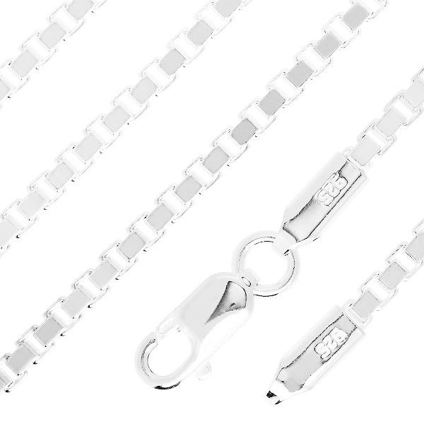シルバーチェーン 925 ネックレスチェーンのみ ベネチアン ボックス 45cm 幅約2.2mm メンズ レディース 人気 シルバー925 おしゃれ プレゼント 爆買の画像